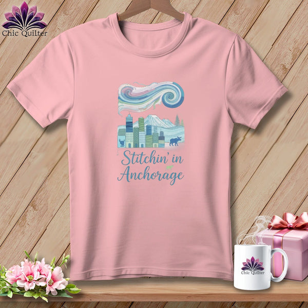 MyDesigns Physical Item S / Pink Stitchin' in Anchorage ~ Relaxed Fit Tee