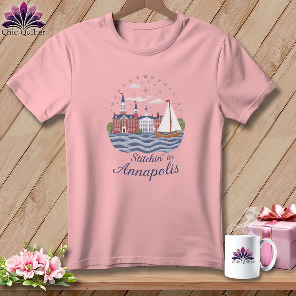 MyDesigns Physical Item S / Pink Stitchin' in Annapolis ~ Relaxed Fit Tee