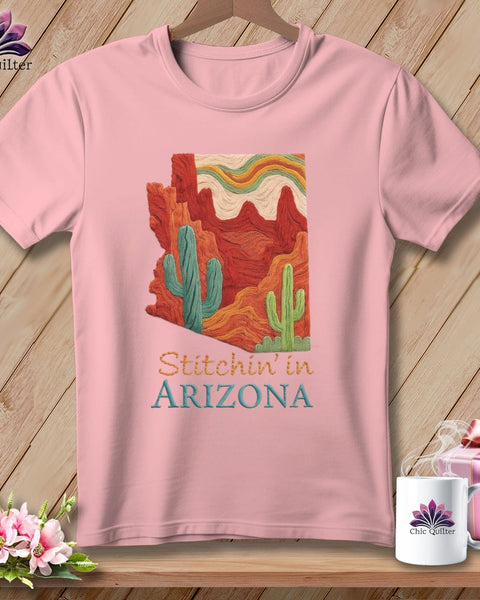 MyDesigns Physical Item S / Pink Stitchin' in Arizona ~ Relaxed Fit Tee