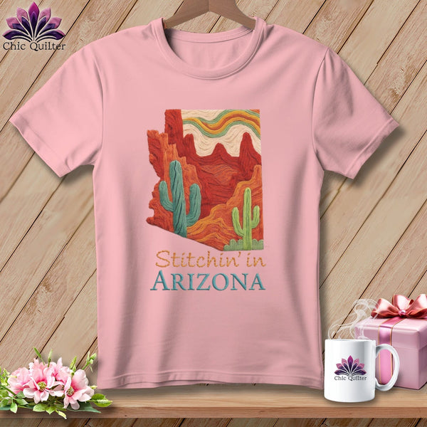MyDesigns Physical Item S / Pink Stitchin' in Arizona ~ Relaxed Fit Tee
