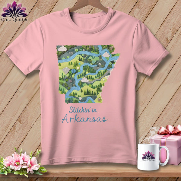 MyDesigns Physical Item S / Pink Stitchin' in Arkansas ~ Relaxed Fit Tee