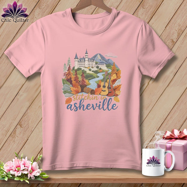 MyDesigns Physical Item S / Pink Stitchin' in Asheville ~ Relaxed Fit Tee