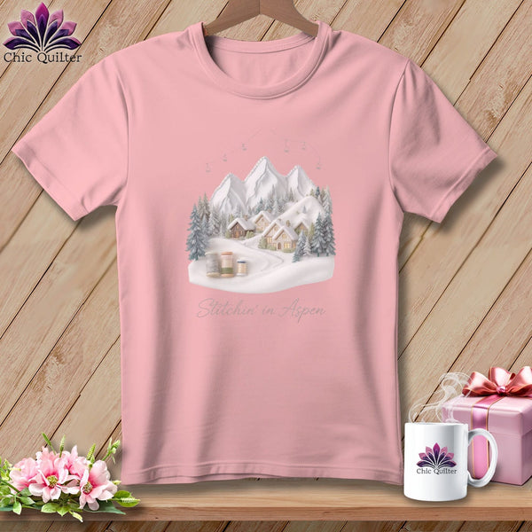 MyDesigns Physical Item S / Pink Stitchin' in Aspen ~ Relaxed Fit Tee