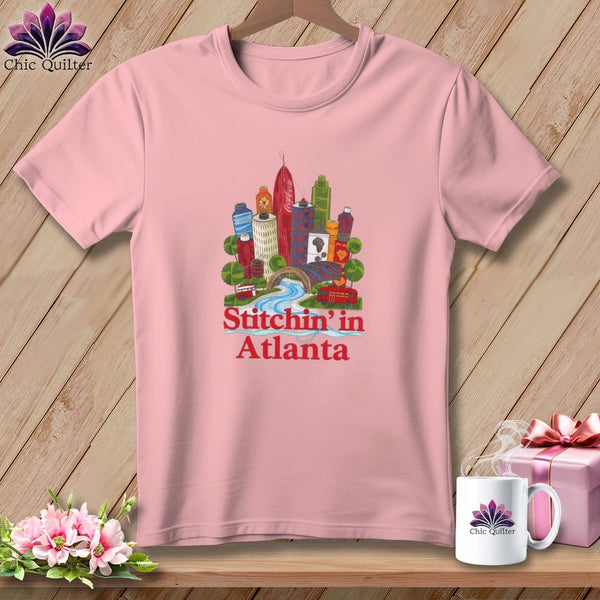 MyDesigns Physical Item S / Pink Stitchin' in Atlanta ~ Relaxed Fit Tee