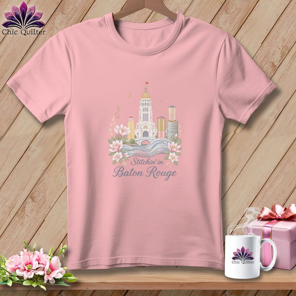 MyDesigns Physical Item S / Pink Stitchin' in Baton Rouge ~ Relaxed Fit Tee