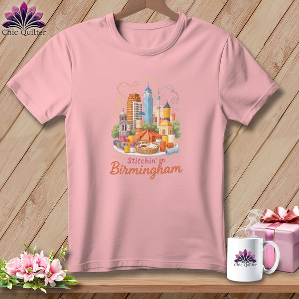 MyDesigns Physical Item S / Pink Stitchin' in Birmingham ~ Relaxed Fit Tee