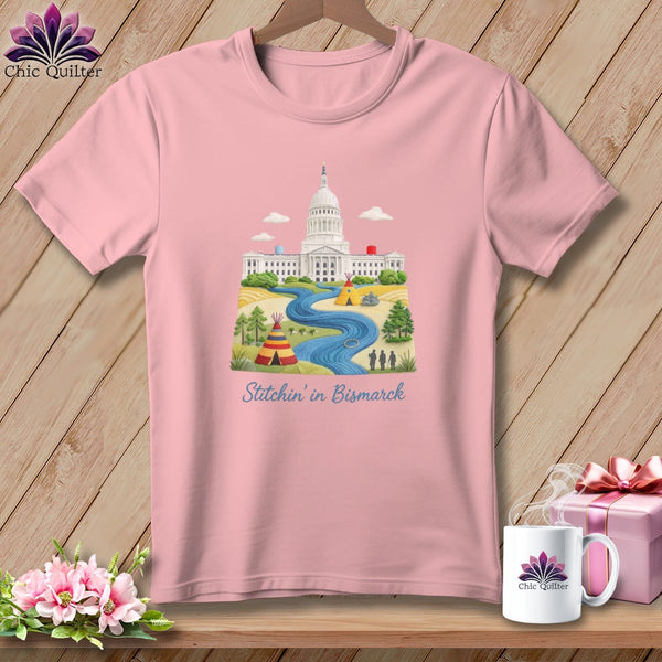 MyDesigns Physical Item S / Pink Stitchin' in Bismarck ~ Relaxed Fit Tee