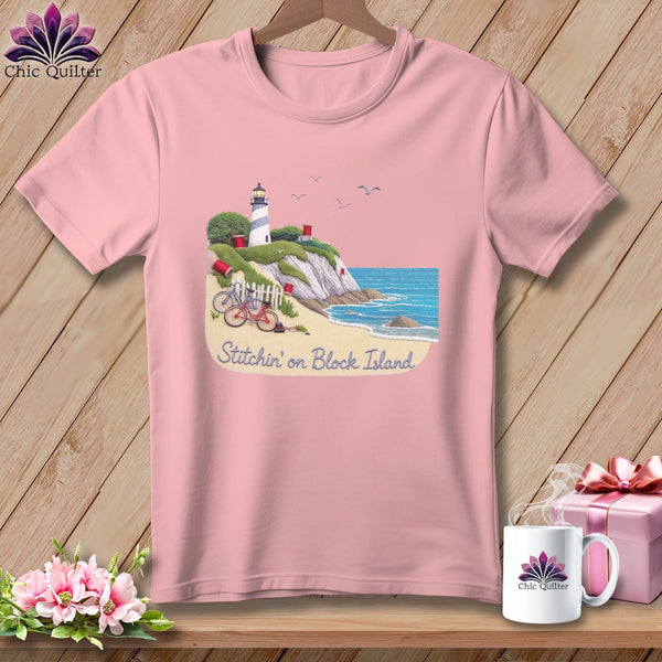 MyDesigns Physical Item S / Pink Stitchin' in Block Island ~ Relaxed Fit Tee