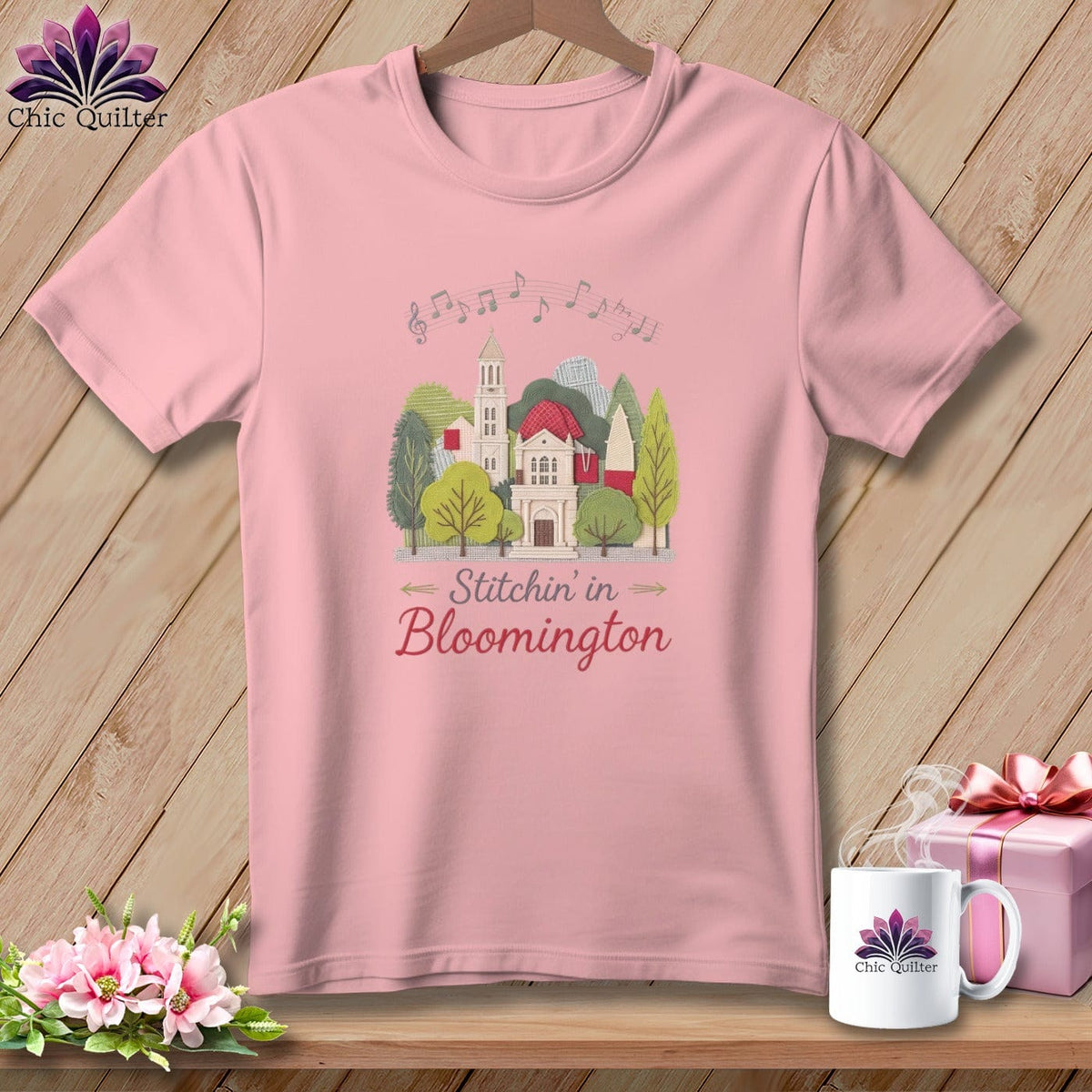 MyDesigns Physical Item S / Pink Stitchin' in Bloomington ~ Relaxed Fit Tee