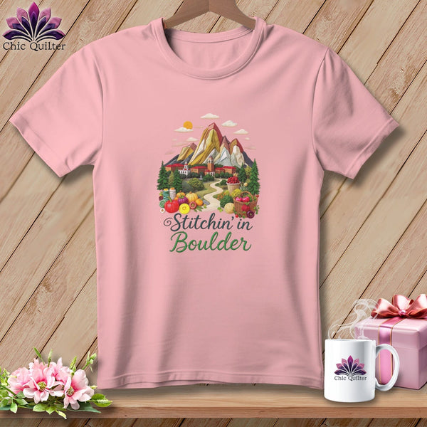 MyDesigns Physical Item S / Pink Stitchin' in Boulder ~ Relaxed Fit Tee