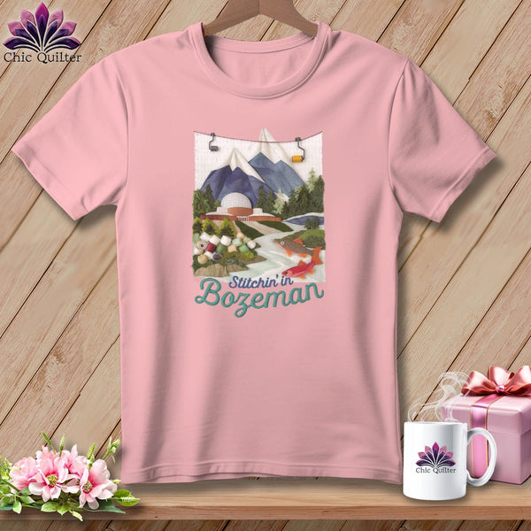 MyDesigns Physical Item S / Pink Stitchin' in Bozeman ~ Relaxed Fit Tee