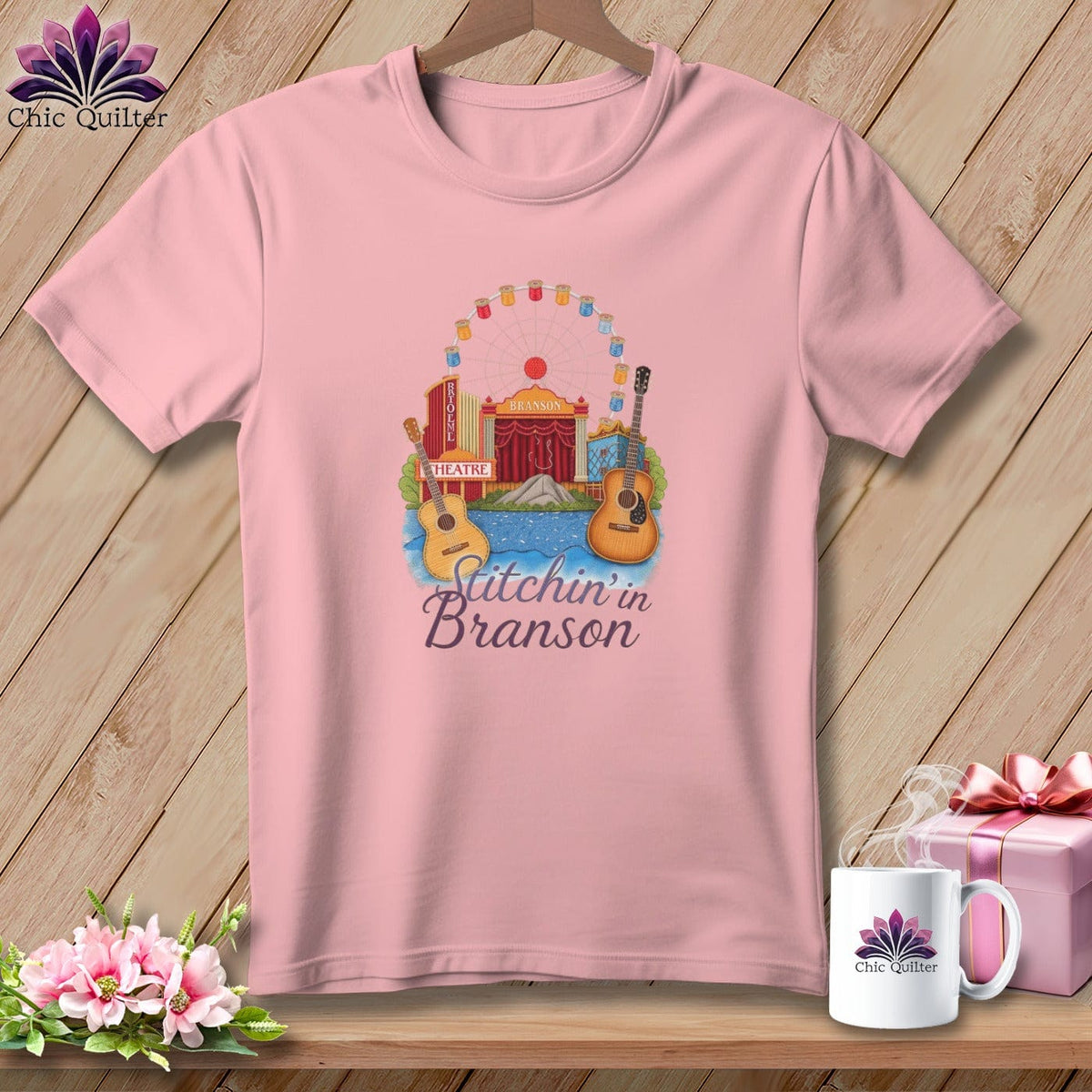 MyDesigns Physical Item S / Pink Stitchin' in Branson ~ Relaxed Fit Tee