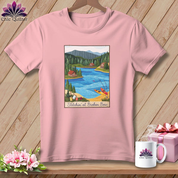 MyDesigns Physical Item S / Pink Stitchin' in Broken Bow ~ Relaxed Fit Tee