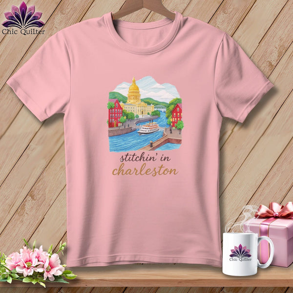 MyDesigns Physical Item S / Pink Stitchin' in Charleston ~ Relaxed Fit Tee
