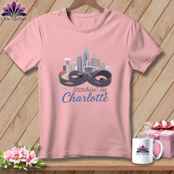 MyDesigns Physical Item S / Pink Stitchin' in Charlotte ~ Relaxed Fit Tee