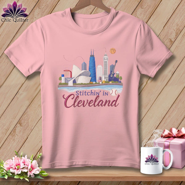 MyDesigns Physical Item S / Pink Stitchin' in Cleveland ~ Relaxed Fit Tee