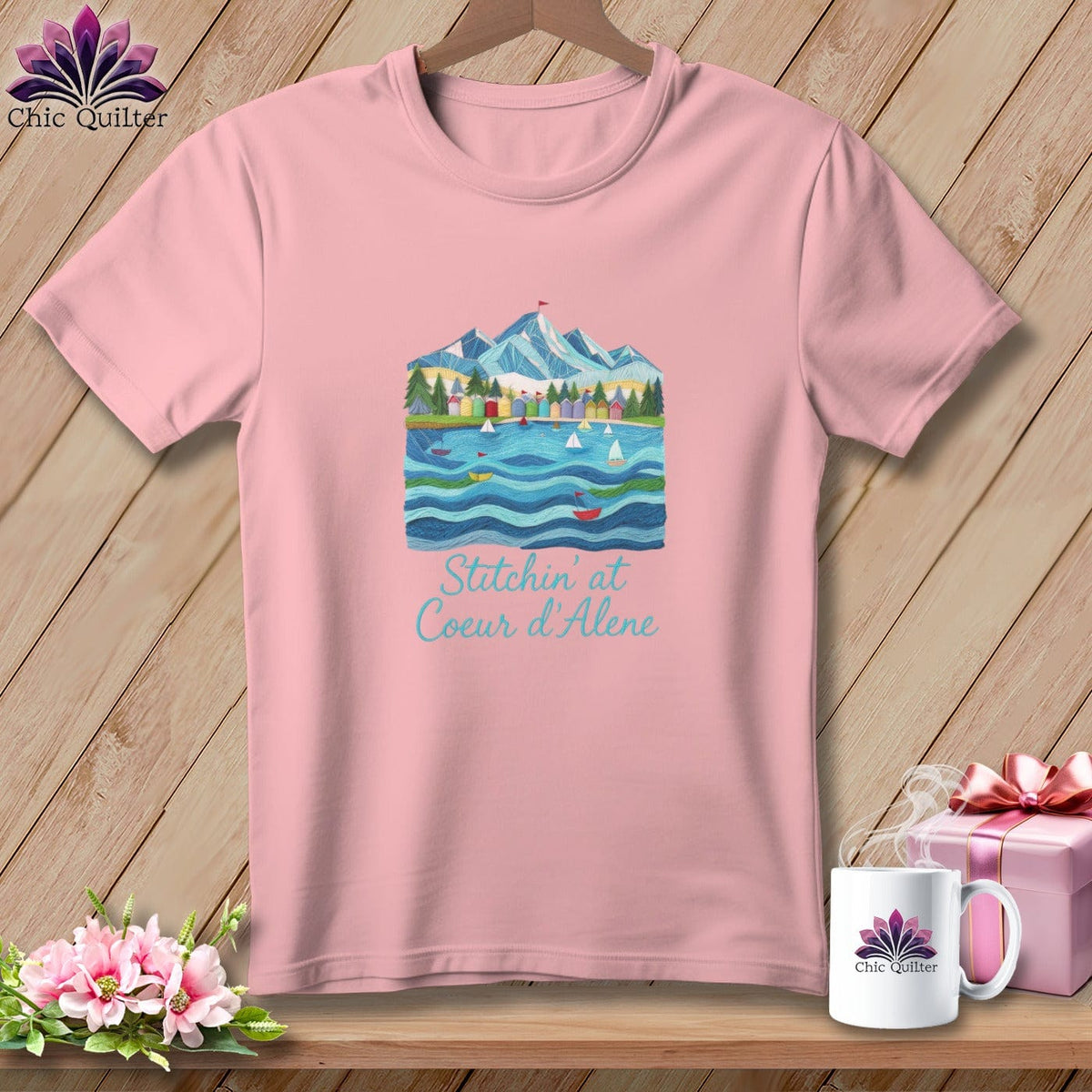 MyDesigns Physical Item S / Pink Stitchin' in Coeur d'Alene ~ Relaxed Fit Tee