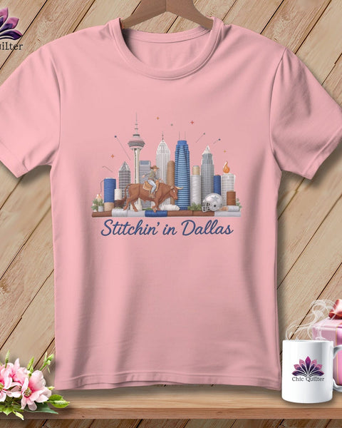 MyDesigns Physical Item S / Pink Stitchin' in Dallas ~ Relaxed Fit Tee