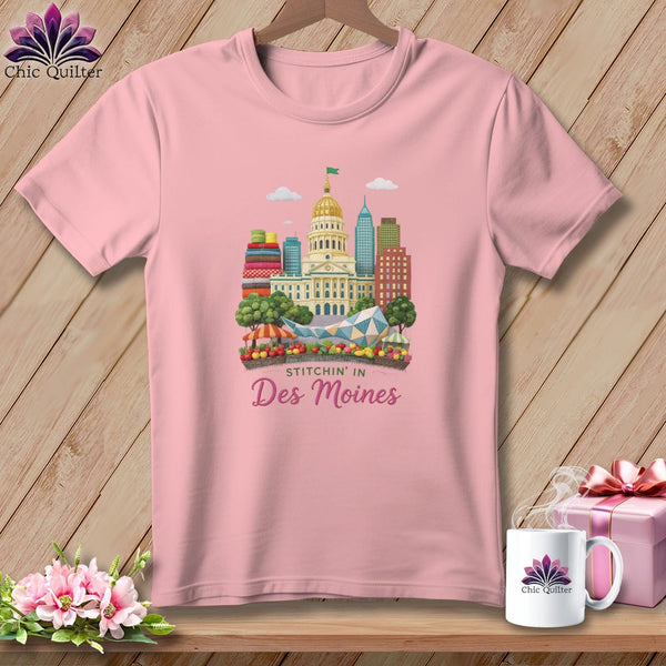 MyDesigns Physical Item S / Pink Stitchin' in Des Moines ~ Relaxed Fit Tee