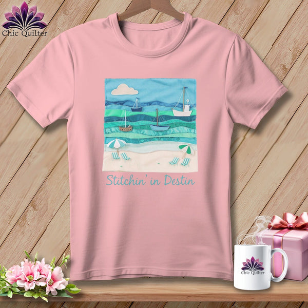 MyDesigns Physical Item S / Pink Stitchin' in Destin ~ Relaxed Fit Tee