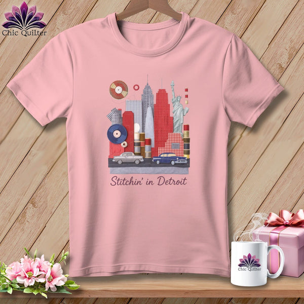 MyDesigns Physical Item S / Pink Stitchin' in Detroit ~ Relaxed Fit Tee