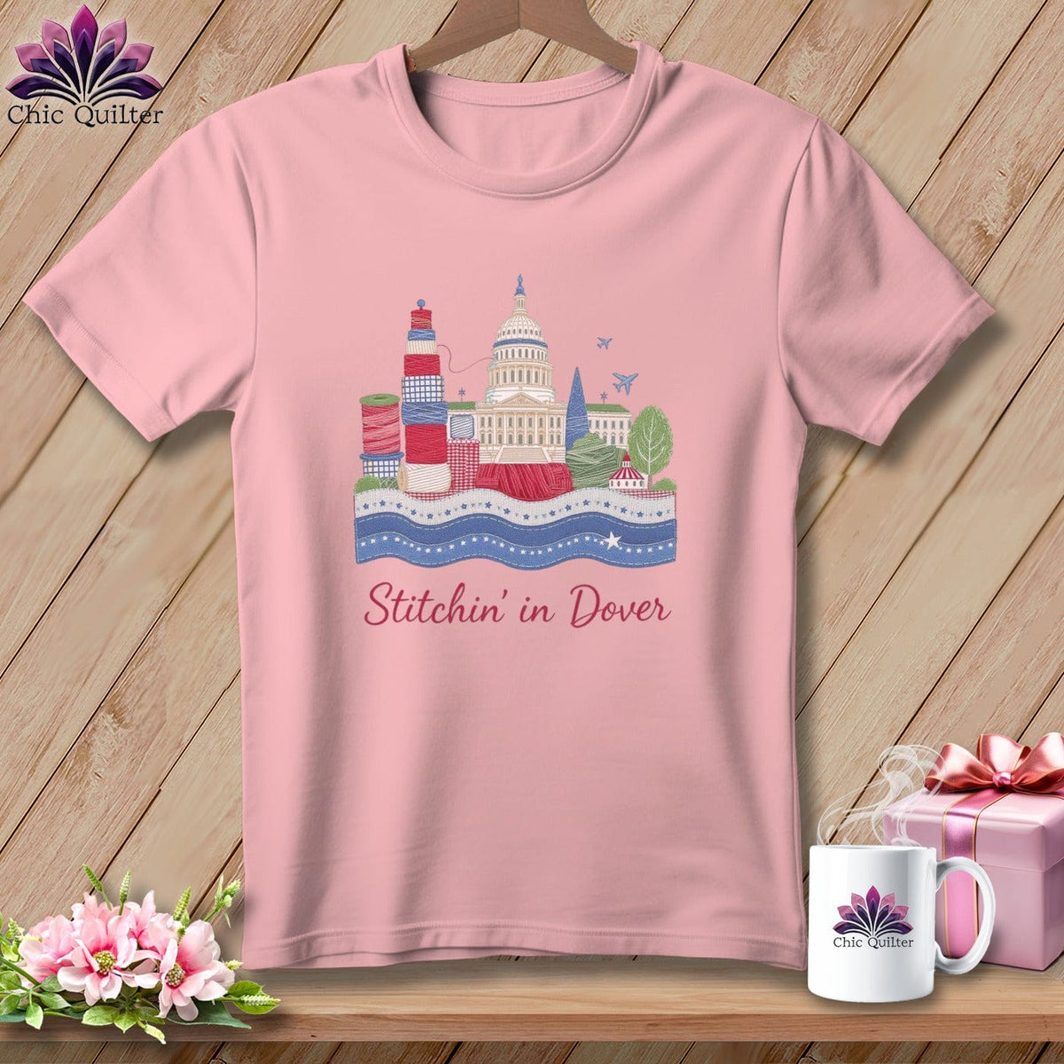MyDesigns Physical Item S / Pink Stitchin' in Dover ~ Relaxed Fit Tee