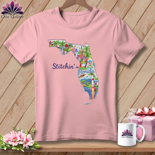 MyDesigns Physical Item S / Pink Stitchin' in Florida ~ Relaxed Fit Tee