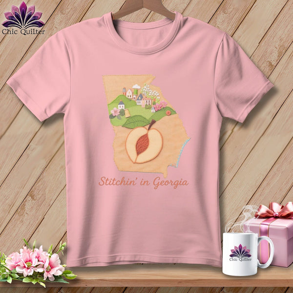 MyDesigns Physical Item S / Pink Stitchin' in Georgia ~ Relaxed Fit Tee