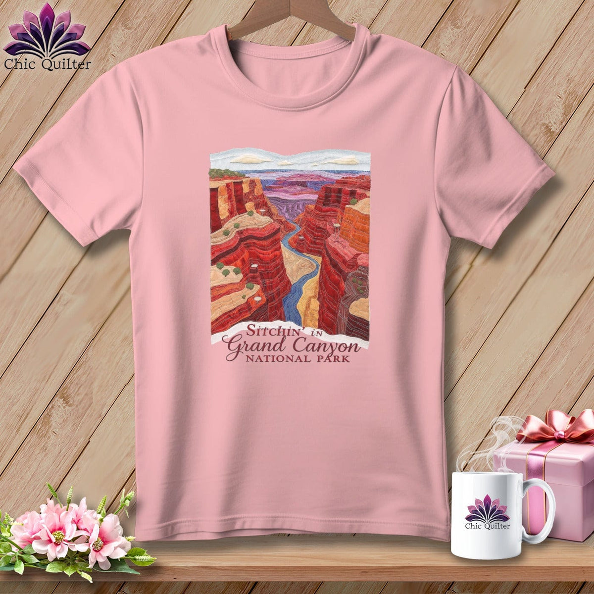 MyDesigns Physical Item S / Pink Stitchin' in Grand Canyon ~ Relaxed Fit Tee