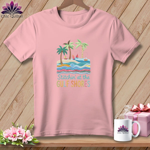 MyDesigns Physical Item S / Pink Stitchin' in Gulf Shores ~ Relaxed Fit Tee