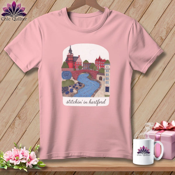 MyDesigns Physical Item S / Pink Stitchin' in Hartford ~ Relaxed Fit Tee