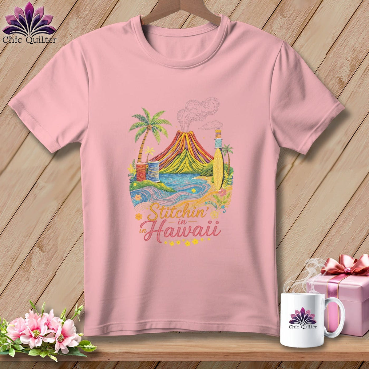 MyDesigns Physical Item S / Pink Stitchin' in Hawaii ~ Relaxed Fit Tee