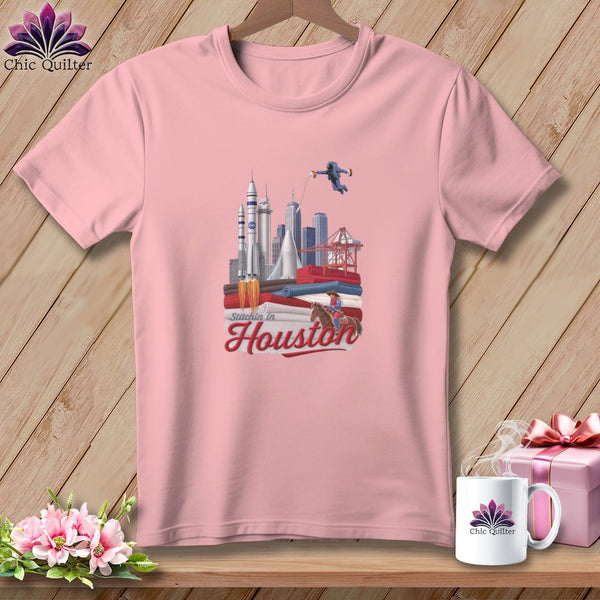 MyDesigns Physical Item S / Pink Stitchin' in Houston ~ Relaxed Fit Tee