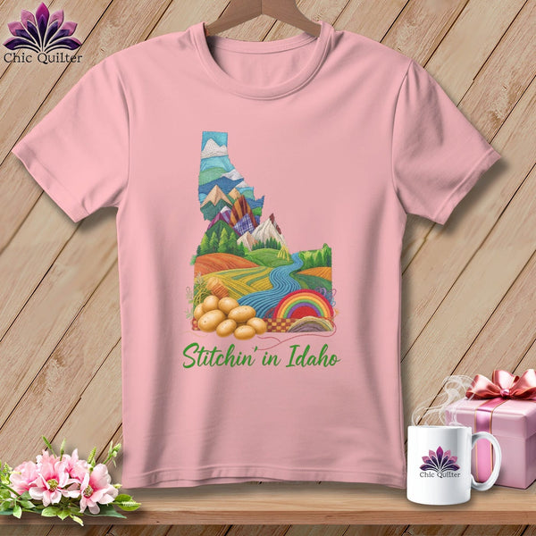 MyDesigns Physical Item S / Pink Stitchin' in Idaho ~ Relaxed Fit Tee