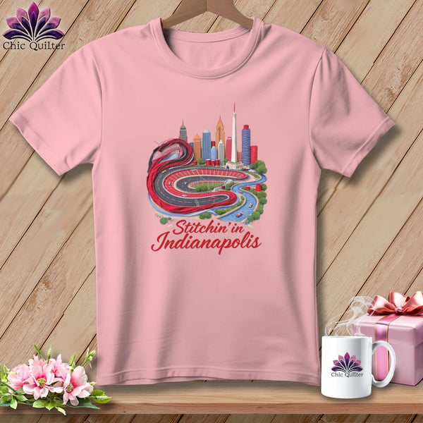 MyDesigns Physical Item S / Pink Stitchin' in Indianapolis ~ Relaxed Fit Tee