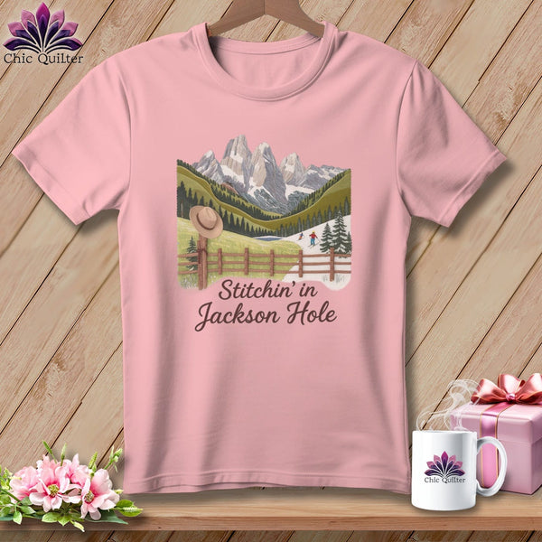 MyDesigns Physical Item S / Pink Stitchin' in Jackson Hole ~ Relaxed Fit Tee