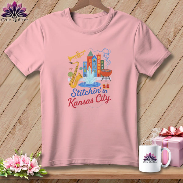 MyDesigns Physical Item S / Pink Stitchin' in Kansas City ~ Relaxed Fit Tee