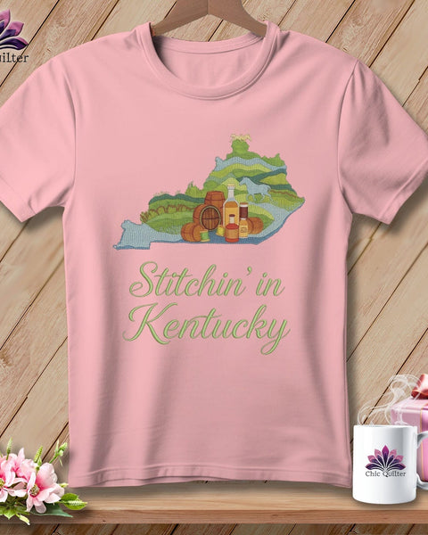 MyDesigns Physical Item S / Pink Stitchin' in Kentucky ~ Relaxed Fit Tee