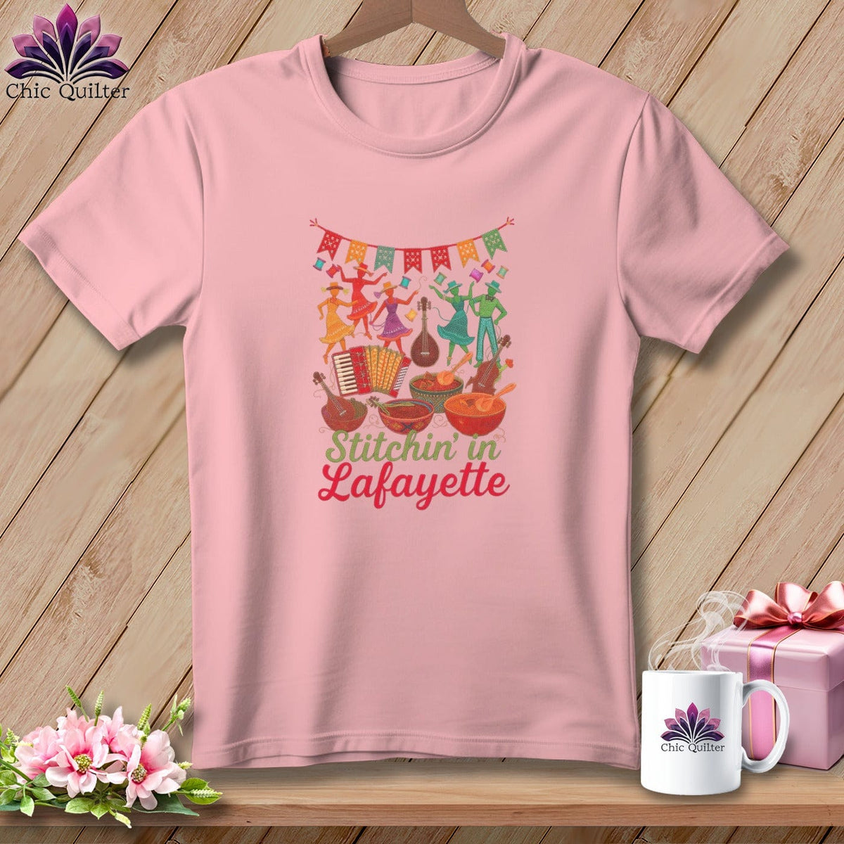 MyDesigns Physical Item S / Pink Stitchin' in Lafayette ~ Relaxed Fit Tee