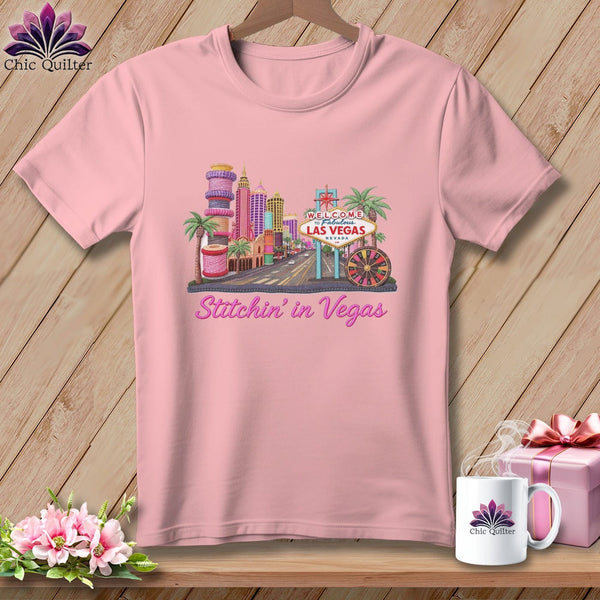 MyDesigns Physical Item S / Pink Stitchin' in Las Vegas ~ Relaxed Fit Tee