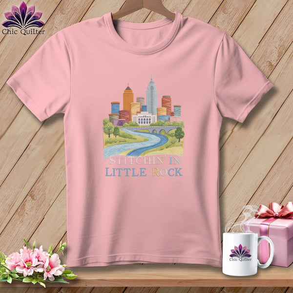 MyDesigns Physical Item S / Pink Stitchin' in Little Rock ~ Relaxed Fit Tee