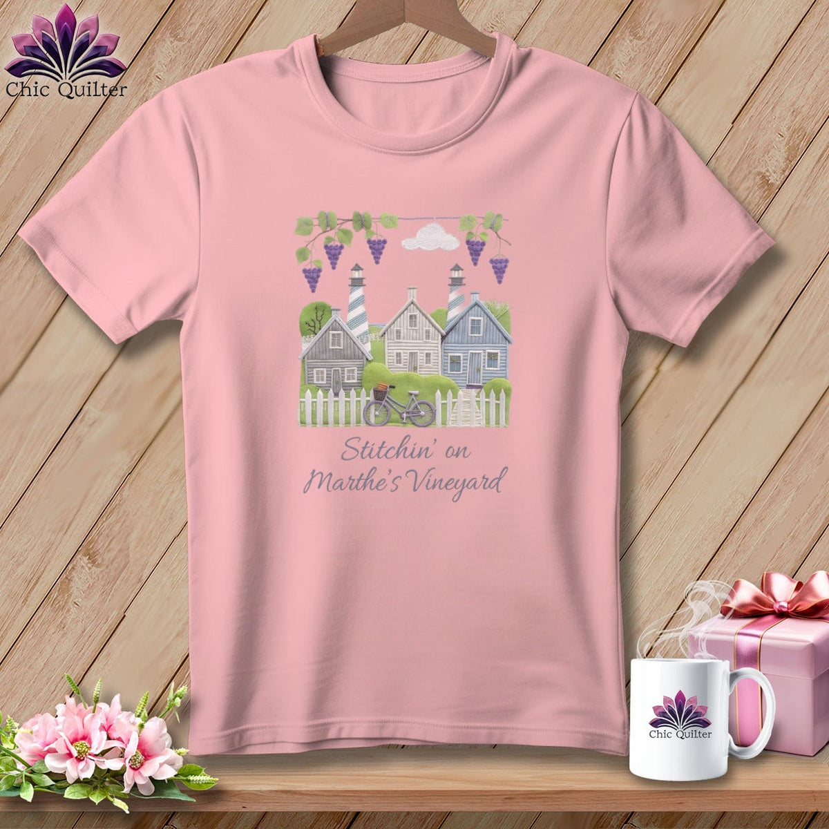 MyDesigns Physical Item S / Pink Stitchin' in Martha's Vineyard ~ Relaxed Fit Tee