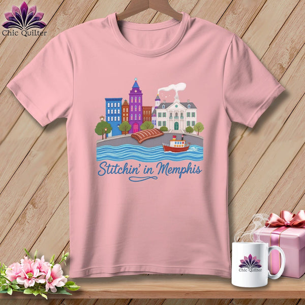 MyDesigns Physical Item S / Pink Stitchin' in Memphis ~ Relaxed Fit Tee