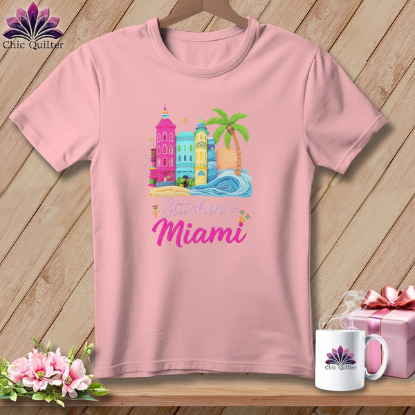 MyDesigns Physical Item S / Pink Stitchin' in Miami ~ Relaxed Fit Tee