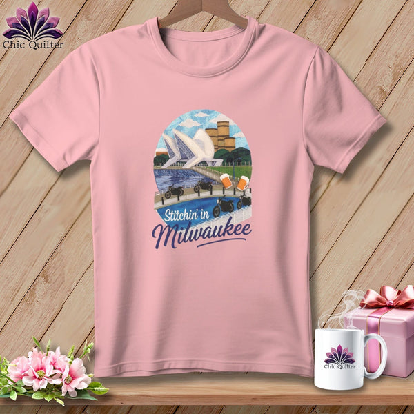 MyDesigns Physical Item S / Pink Stitchin' in Milwaukee ~ Relaxed Fit Tee