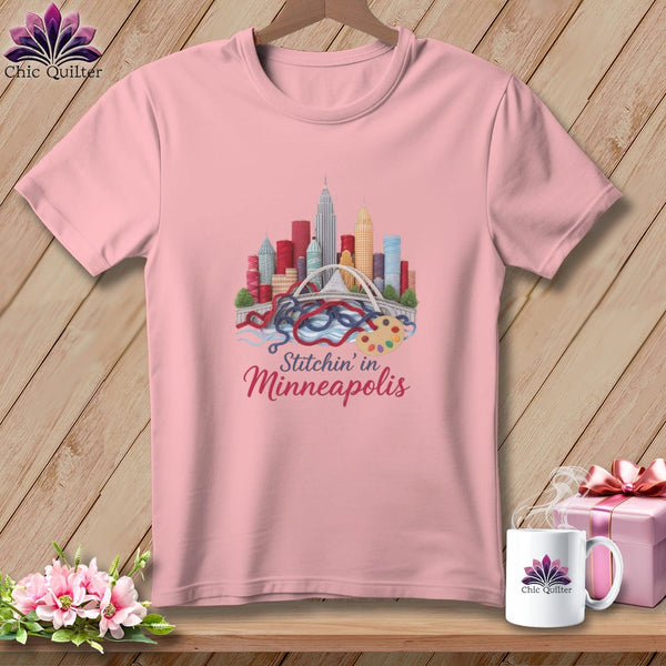 MyDesigns Physical Item S / Pink Stitchin' in Minneapolis ~ Relaxed Fit Tee