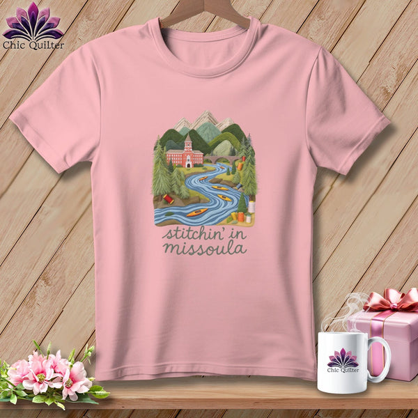 MyDesigns Physical Item S / Pink Stitchin' in Missoula ~ Relaxed Fit Tee