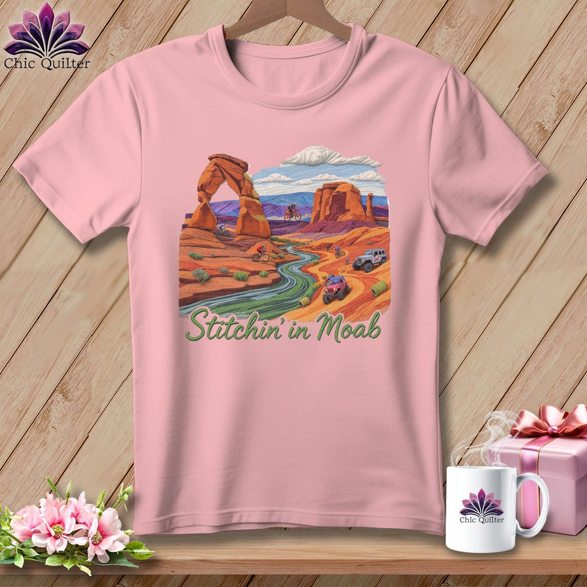 MyDesigns Physical Item S / Pink Stitchin' in Moab ~ Relaxed Fit Tee