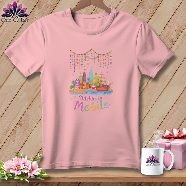 MyDesigns Physical Item S / Pink Stitchin' in Mobile ~ Relaxed Fit Tee