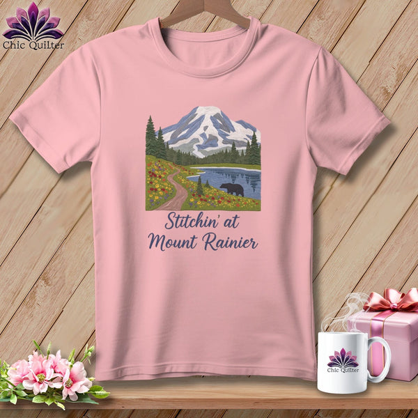 MyDesigns Physical Item S / Pink Stitchin' in Mount Rainier ~ Relaxed Fit Tee
